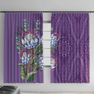 Afro King Proteas Dashiki Motif Window Curtain Violet Style