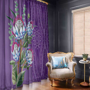 Afro King Proteas Dashiki Motif Window Curtain Violet Style