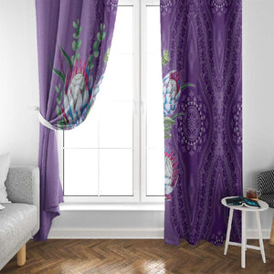 Afro King Proteas Dashiki Motif Window Curtain Violet Style