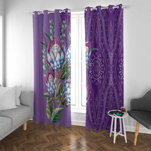 Afro King Proteas Dashiki Motif Window Curtain Violet Style