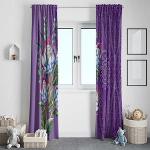 Afro King Proteas Dashiki Motif Window Curtain Violet Style