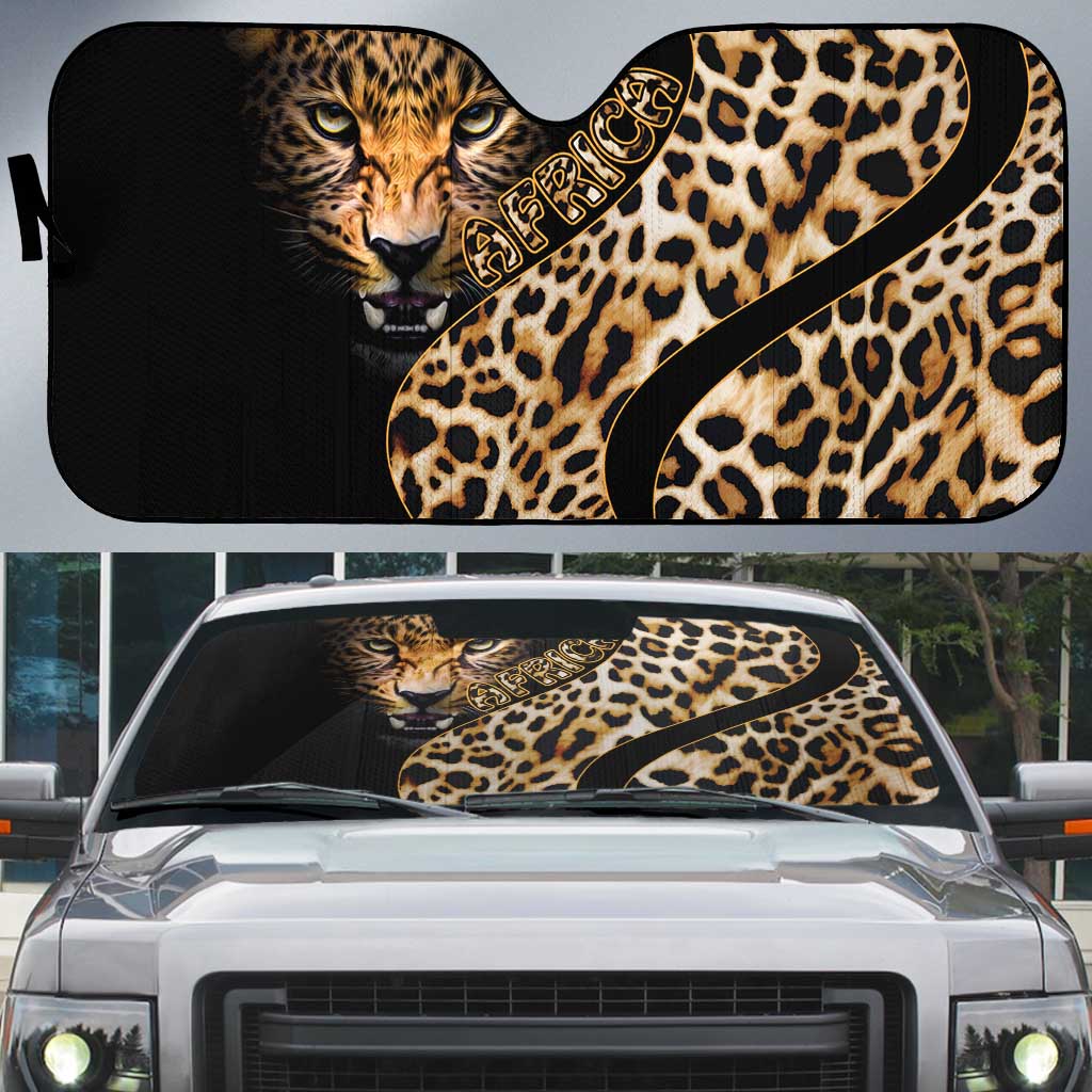 Africa Leopard Skin Pattern Auto Sun Shade Version 01