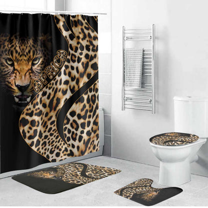 Africa Leopard Skin Pattern Bathroom Set Version 01