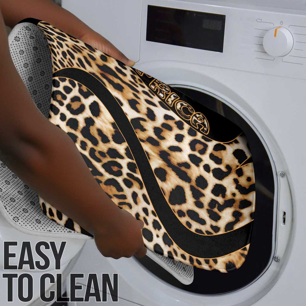 Africa Leopard Skin Pattern Bathroom Set Version 01