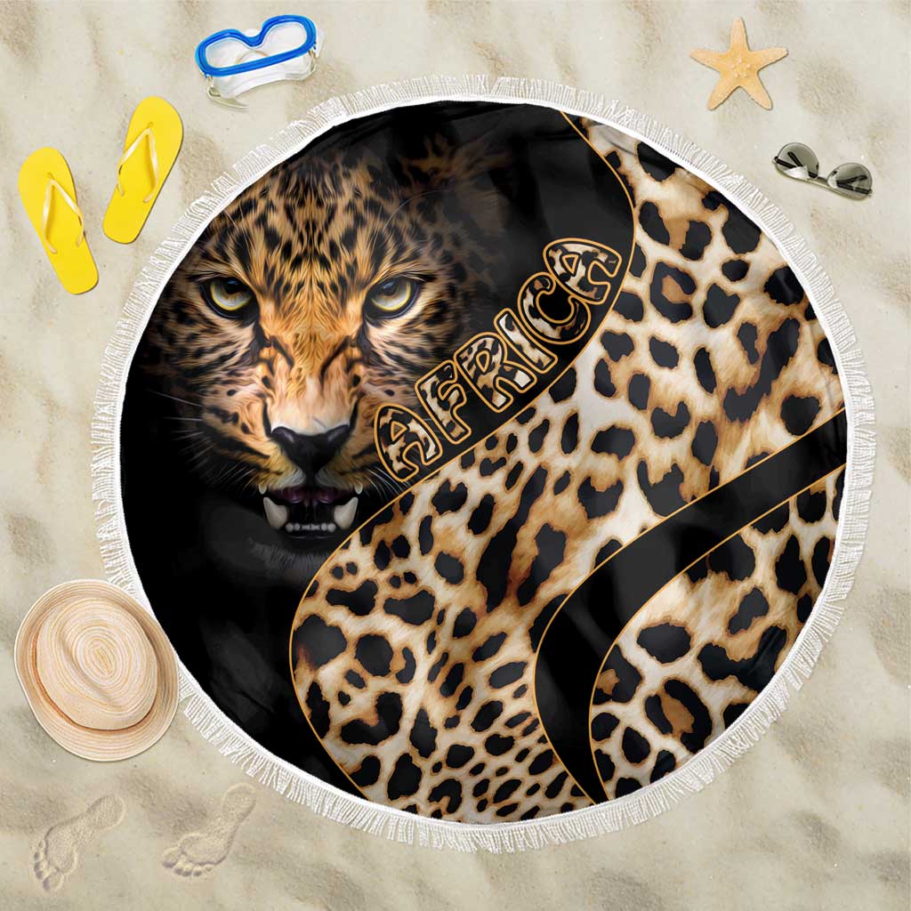 Afro Leopard Skin Pattern Beach Blanket Version 01