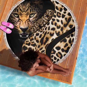 Afro Leopard Skin Pattern Beach Blanket Version 01