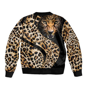 Afro Leopard Skin Pattern Bomber Jacket Version 01