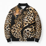 Africa Leopard Skin Pattern Bomber Puffer Jacket Version 01