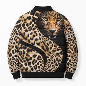 Africa Leopard Skin Pattern Bomber Puffer Jacket Version 01