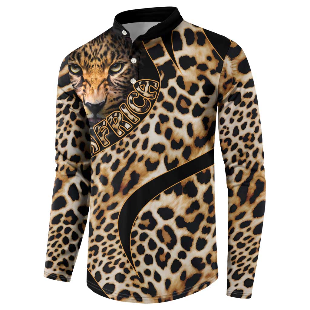 Africa Leopard Skin Pattern Button Sweatshirt Version 01