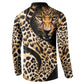 Africa Leopard Skin Pattern Button Sweatshirt Version 01