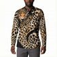 Africa Leopard Skin Pattern Button Sweatshirt Version 01