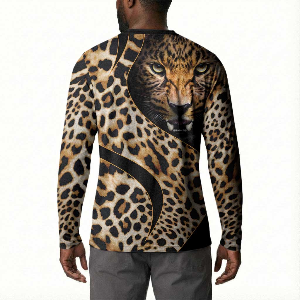 Africa Leopard Skin Pattern Button Sweatshirt Version 01