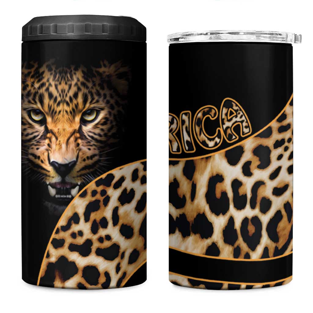 Afro Leopard Skin Pattern 4 in 1 Can Cooler Tumbler Version 01