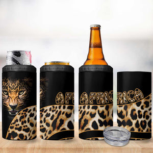 Afro Leopard Skin Pattern 4 in 1 Can Cooler Tumbler Version 01