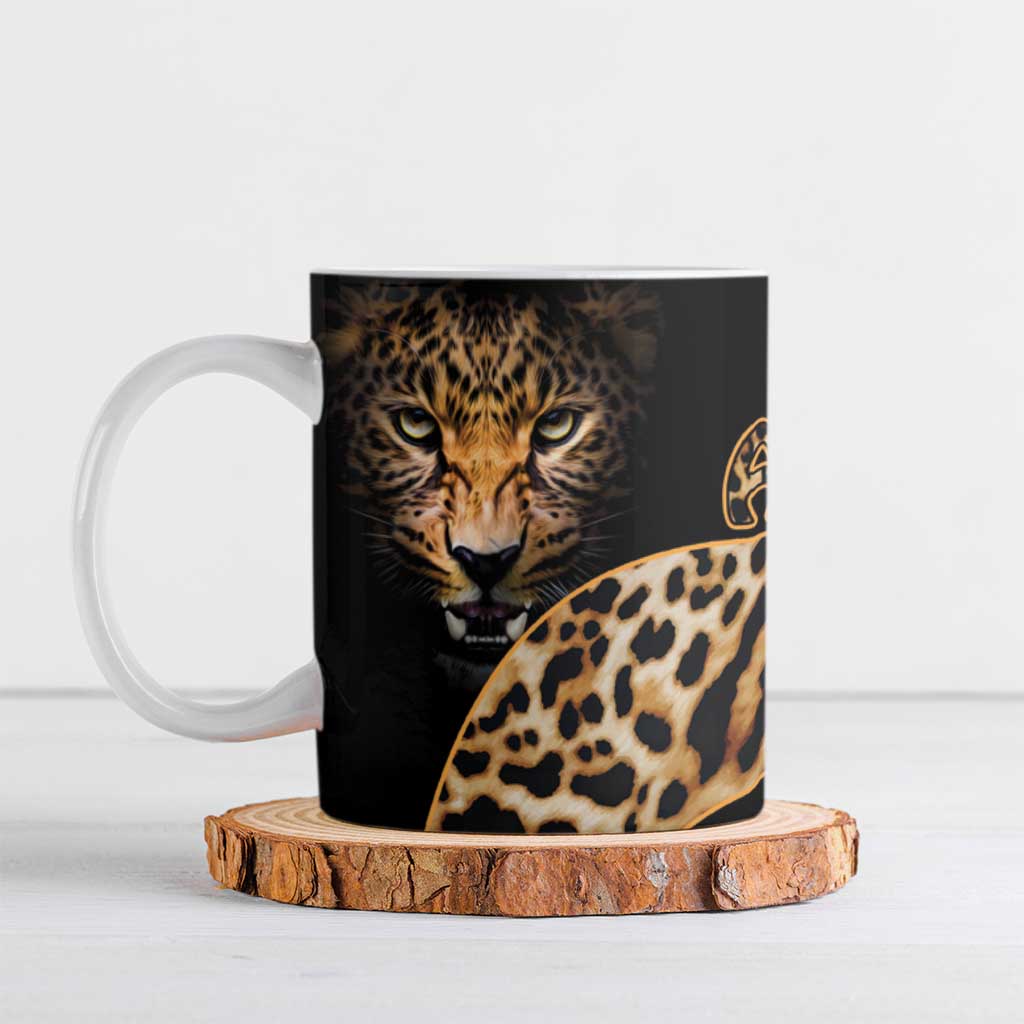 Africa Leopard Skin Pattern Ceramic Mug Version 01