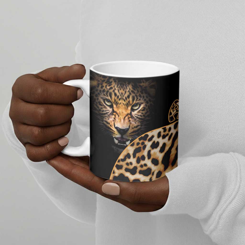 Africa Leopard Skin Pattern Ceramic Mug Version 01