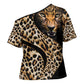 Africa Leopard Skin Pattern Cross Shoulder Shirt Version 01