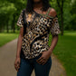 Africa Leopard Skin Pattern Cross Shoulder Shirt Version 01