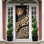 Africa Leopard Skin Pattern Door Cover Version 01
