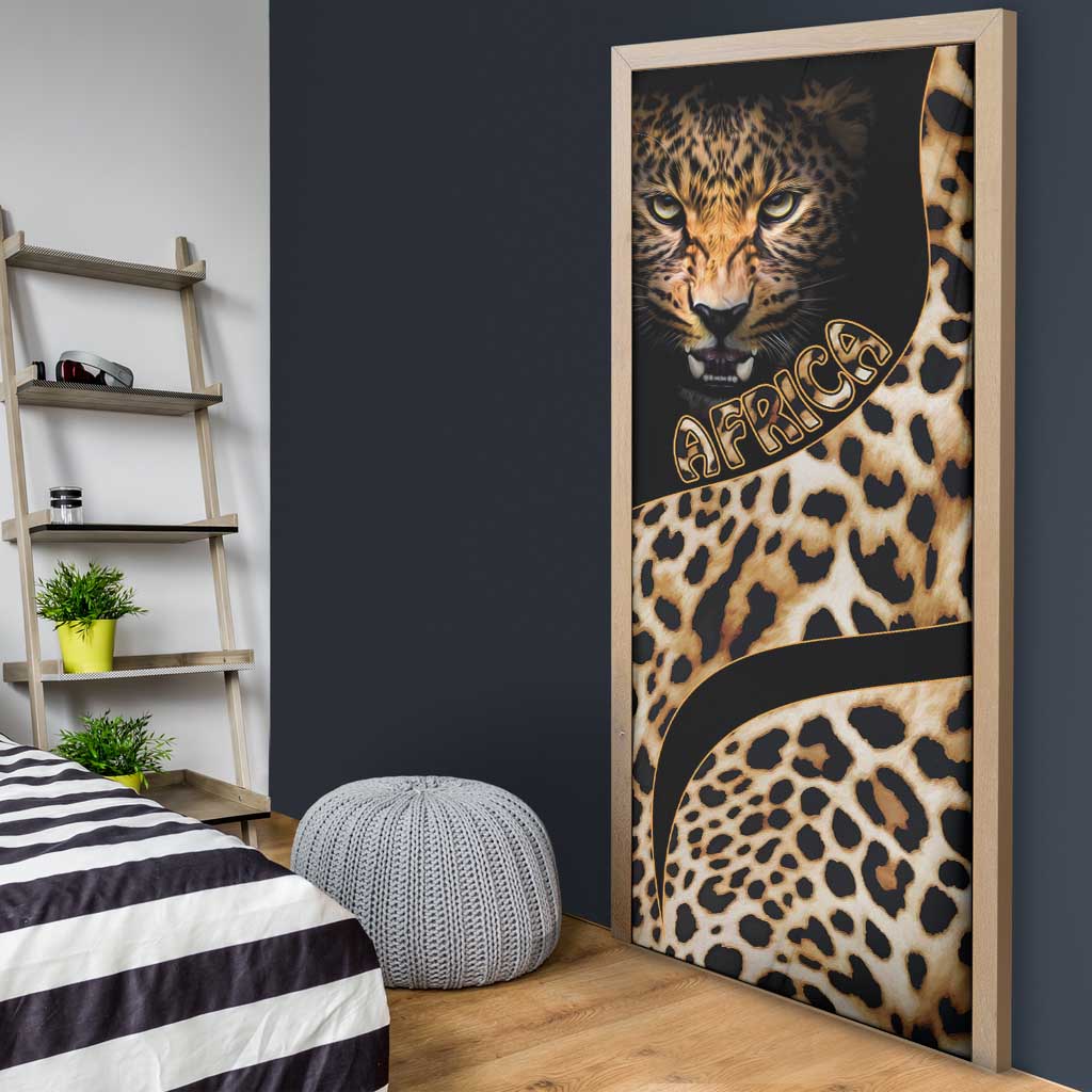 Africa Leopard Skin Pattern Door Cover Version 01