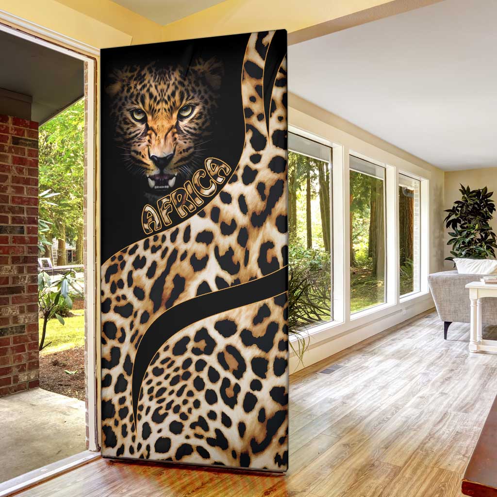 Africa Leopard Skin Pattern Door Cover Version 01