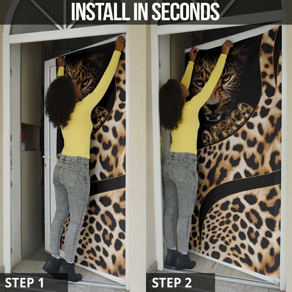 Africa Leopard Skin Pattern Door Cover Version 01