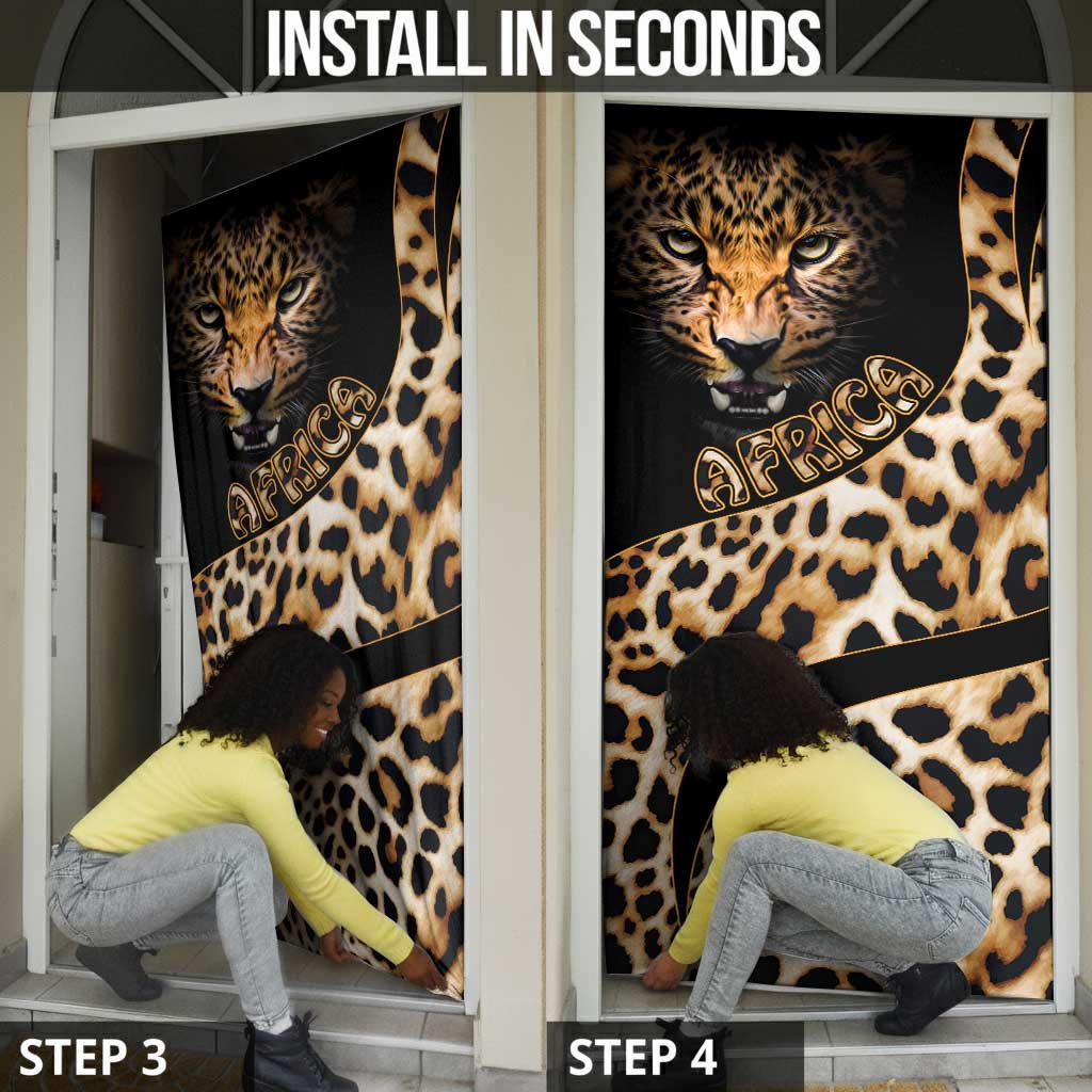 Africa Leopard Skin Pattern Door Cover Version 01