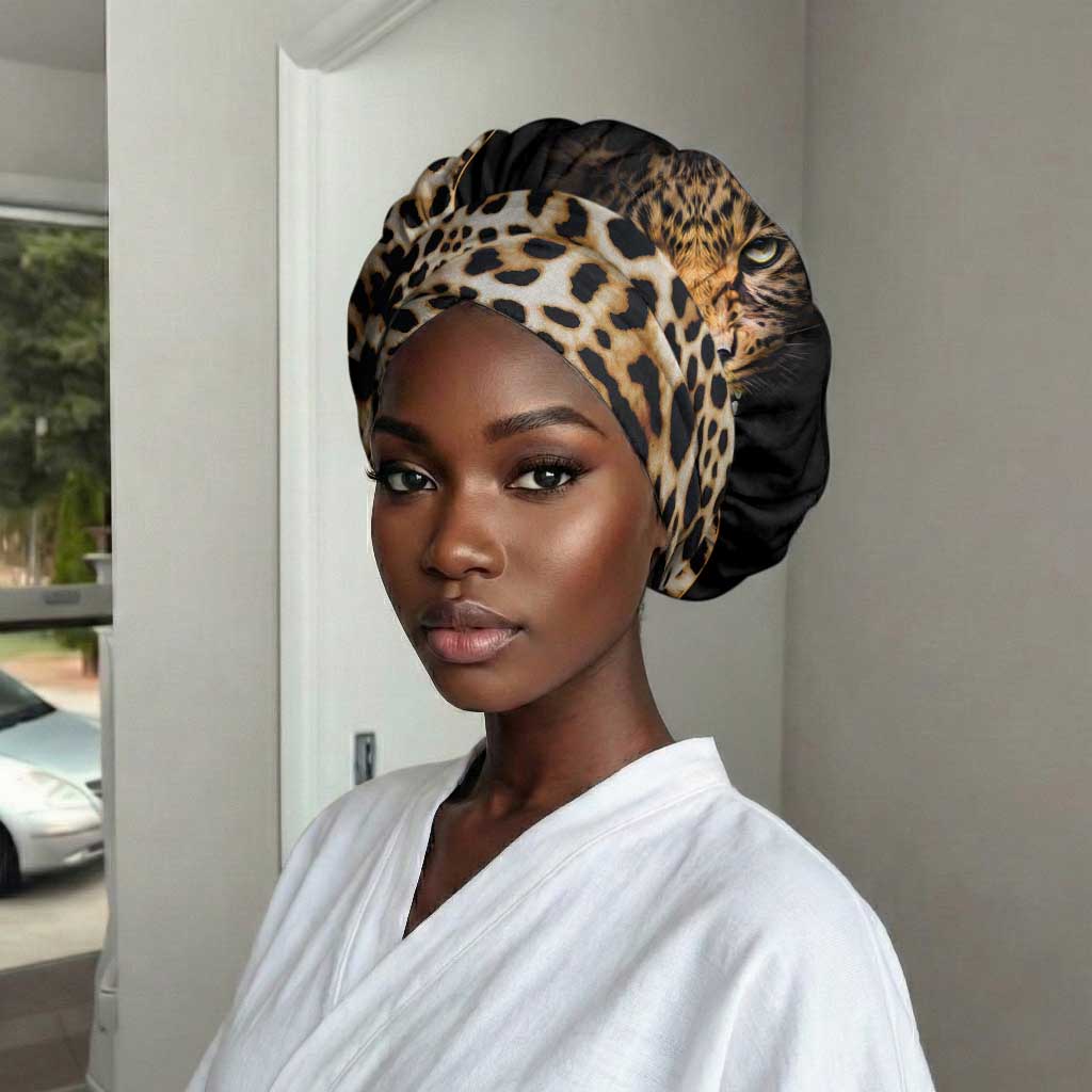 Africa Leopard Skin Pattern Easy Headwrap Version 01
