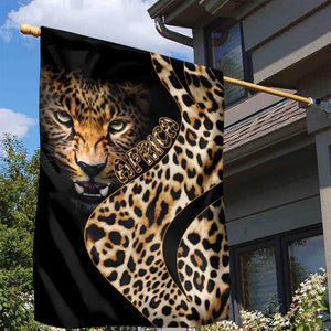 Afro Leopard Skin Pattern Garden Flag Version 01