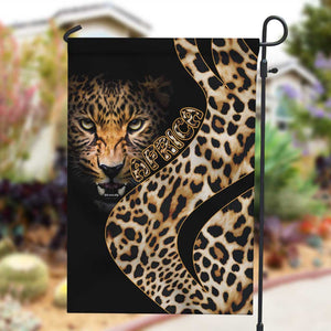 Afro Leopard Skin Pattern Garden Flag Version 01