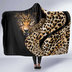 Afro Leopard Skin Pattern Hooded Blanket Version 01