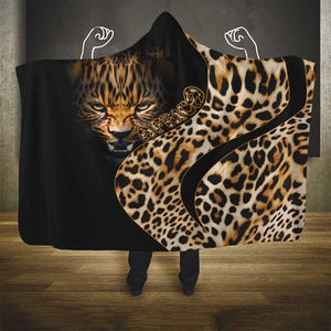 Afro Leopard Skin Pattern Hooded Blanket Version 01