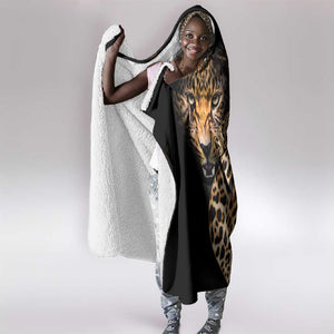 Afro Leopard Skin Pattern Hooded Blanket Version 01