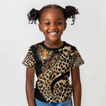 Afro Leopard Skin Pattern Kid T shirt Version 01