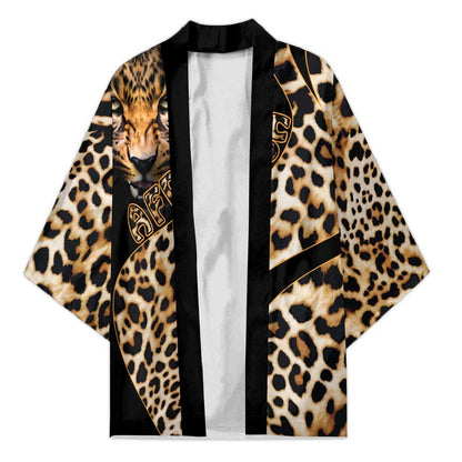 Africa Leopard Skin Pattern Kimono Version 01