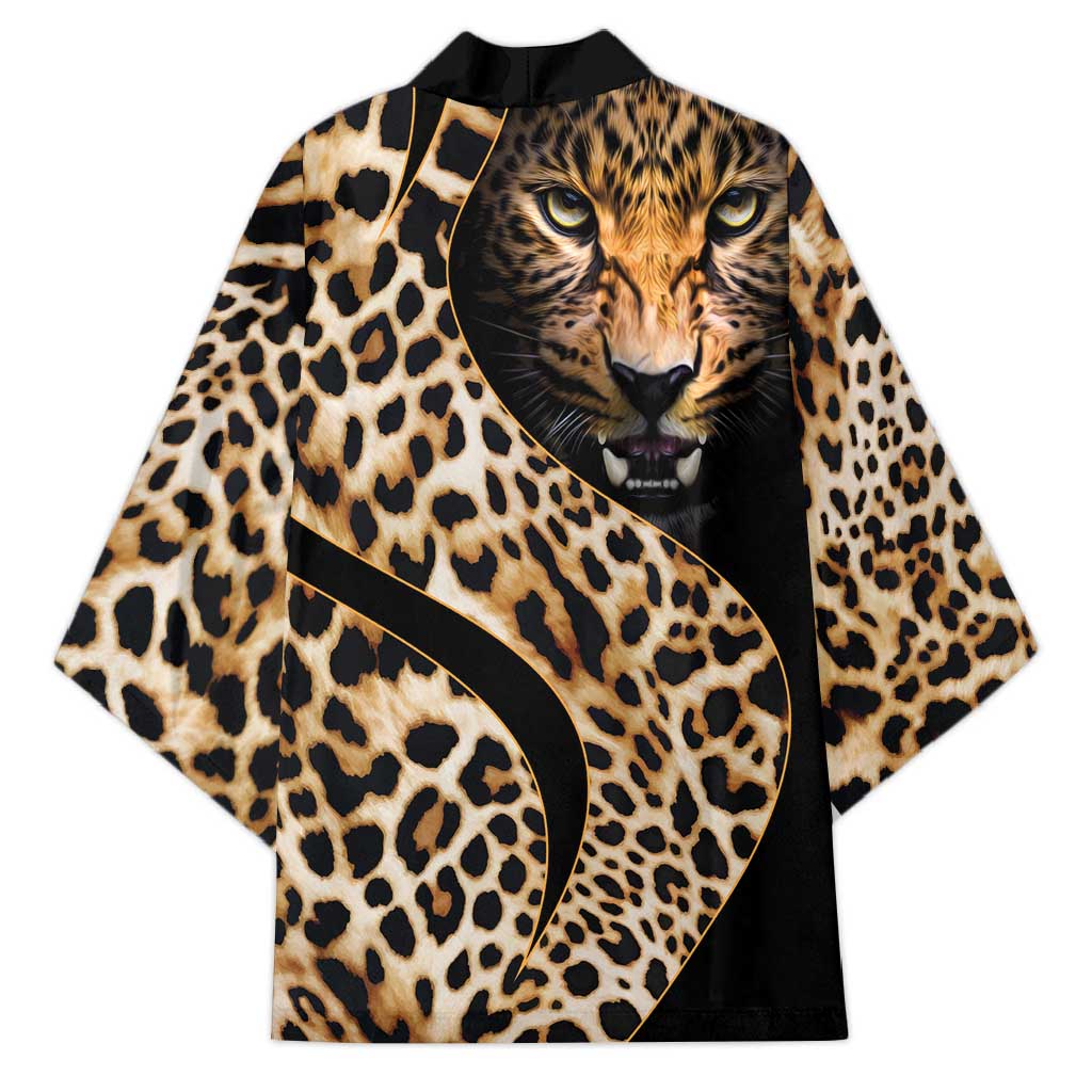 Africa Leopard Skin Pattern Kimono Version 01