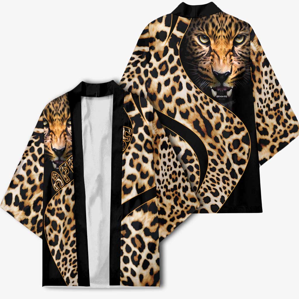 Africa Leopard Skin Pattern Kimono Version 01