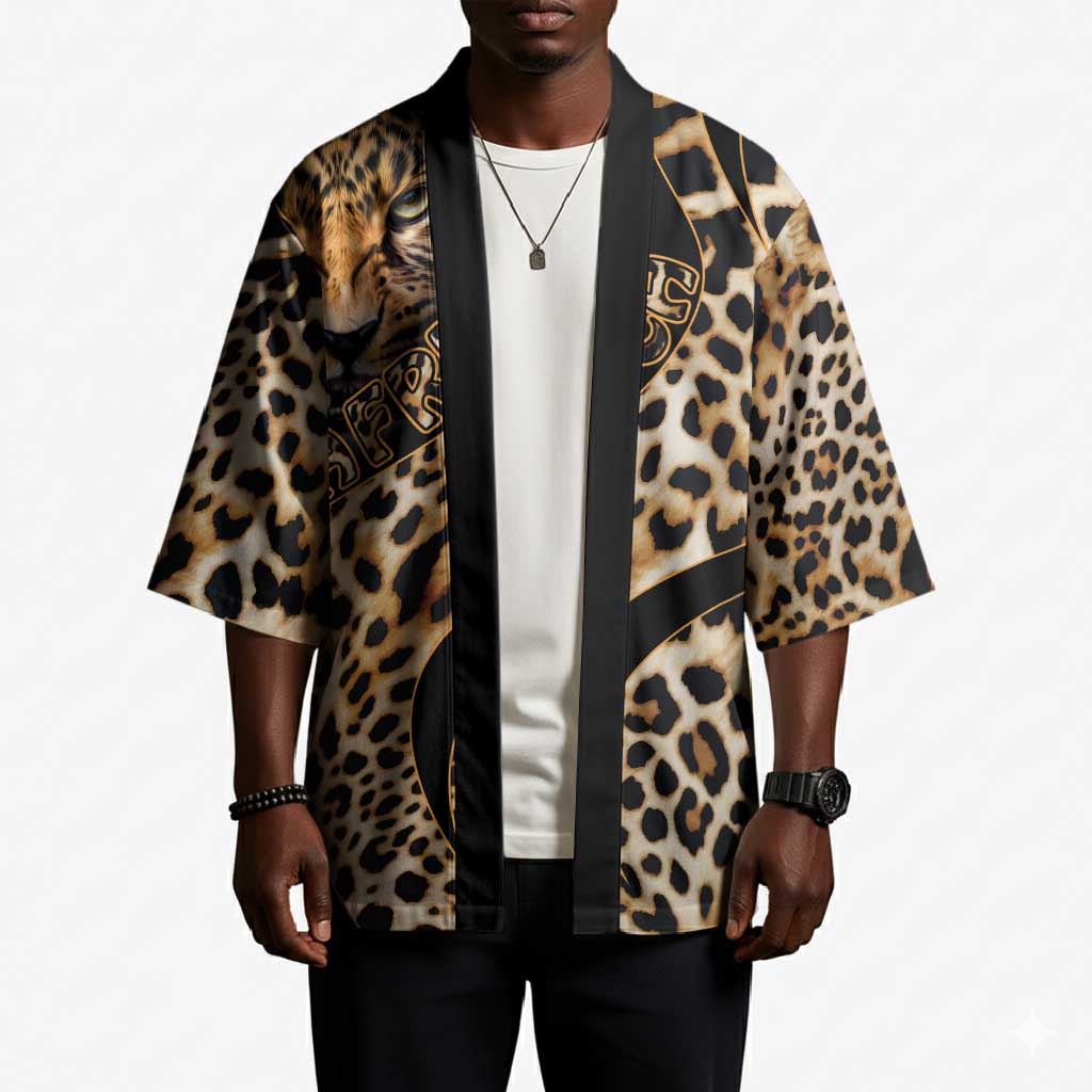 Africa Leopard Skin Pattern Kimono Version 01
