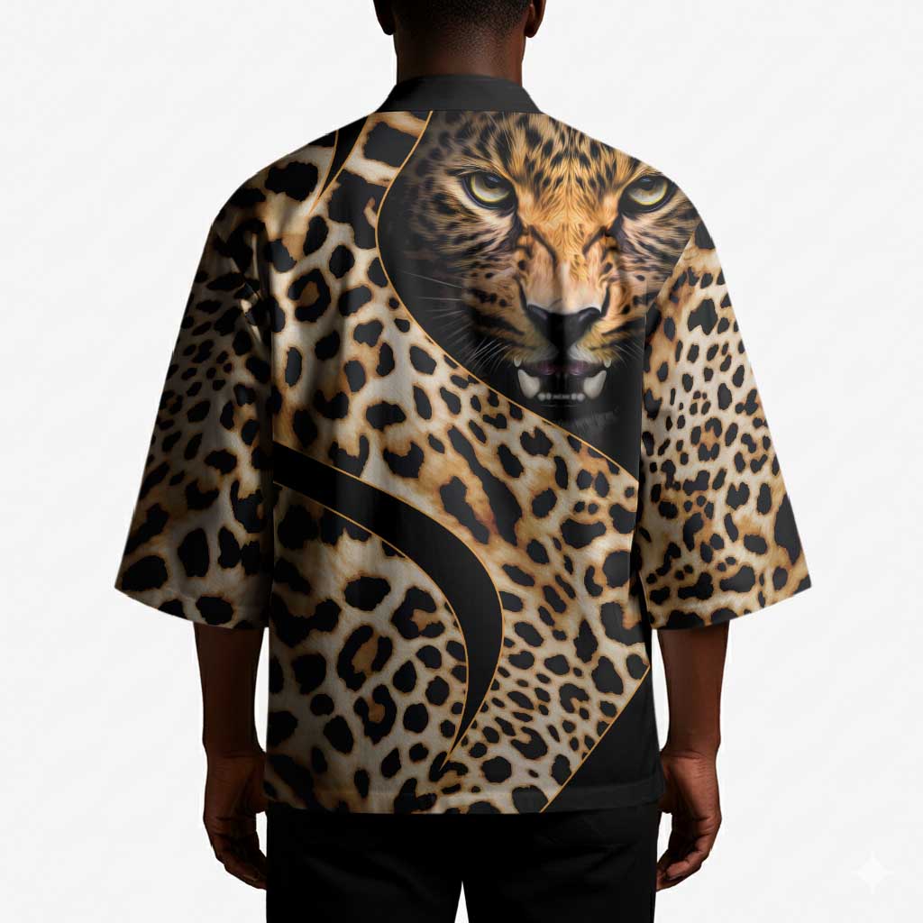 Africa Leopard Skin Pattern Kimono Version 01