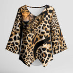 Africa Leopard Skin Pattern Kimono Sleeve Blouse Version 01