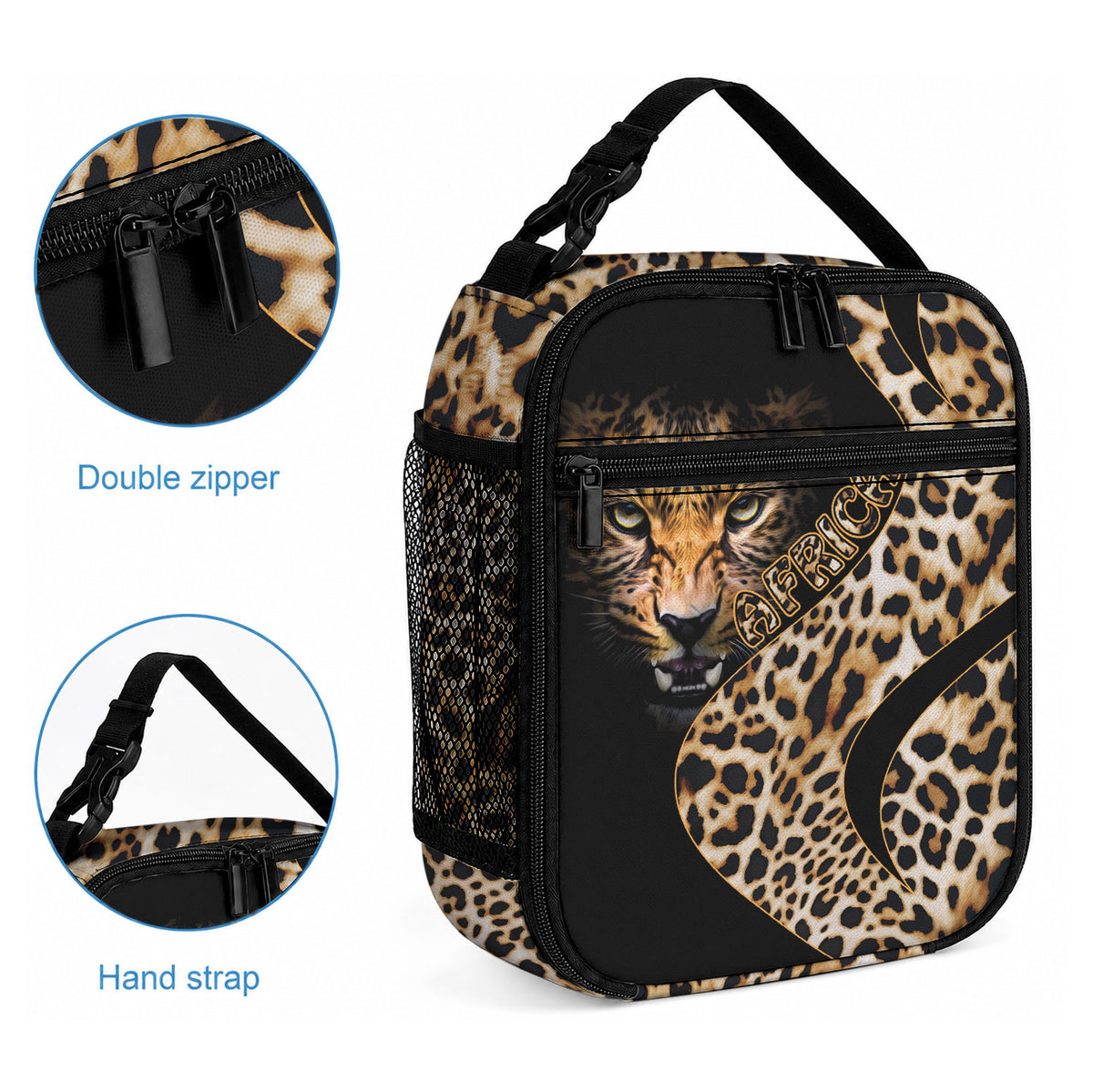 Africa Leopard Skin Pattern Lunch Bag Version 01