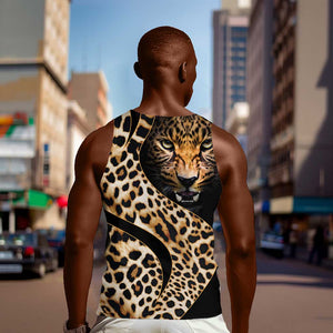 Afro Leopard Skin Pattern Men Tank Top Version 01