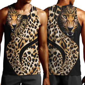 Afro Leopard Skin Pattern Men Tank Top Version 01