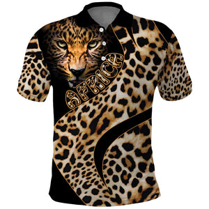 Afro Leopard Skin Pattern Polo Shirt Version 01