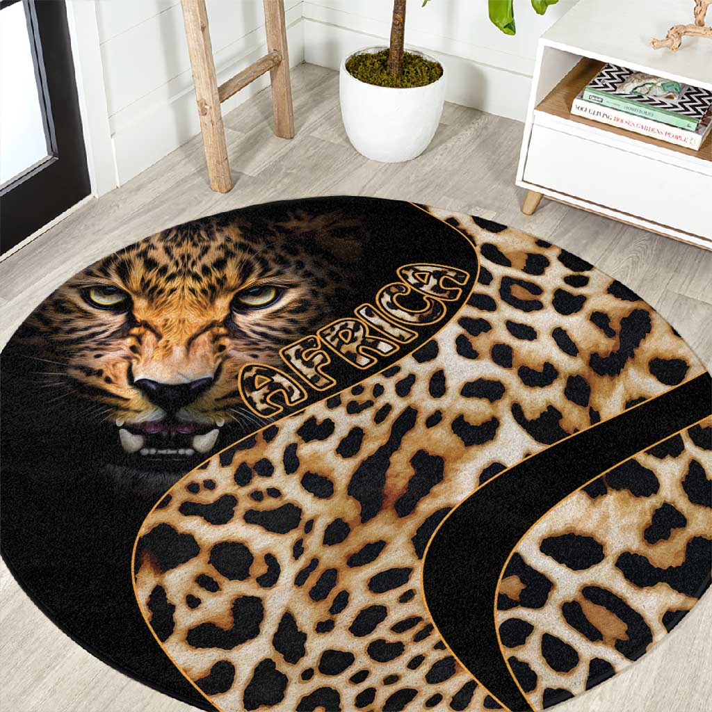 Afro Leopard Skin Pattern Round Carpet Version 01