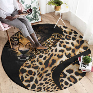 Afro Leopard Skin Pattern Round Carpet Version 01