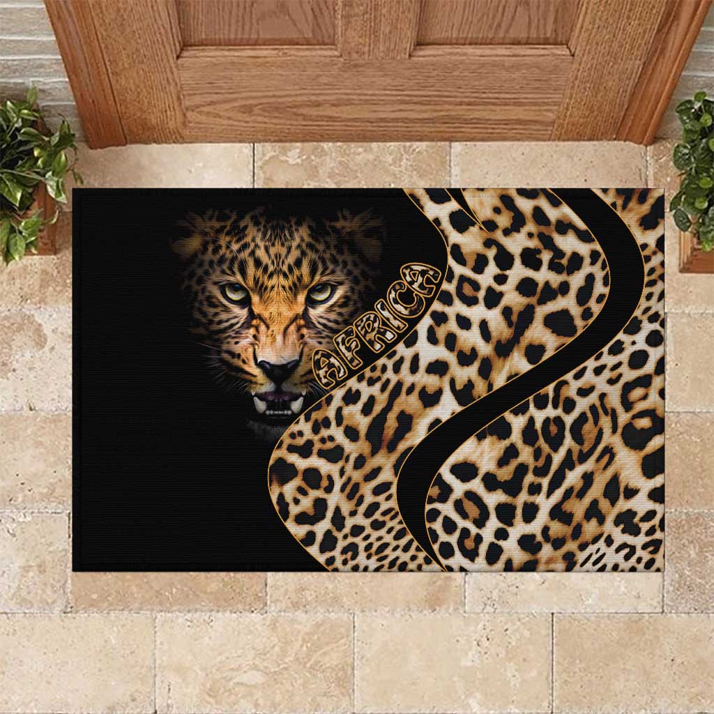 Afro Leopard Skin Pattern Rubber Doormat Version 01