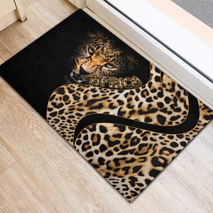 Afro Leopard Skin Pattern Rubber Doormat Version 01