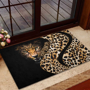 Afro Leopard Skin Pattern Rubber Doormat Version 01